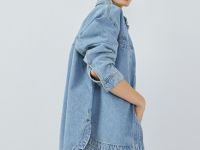 Джинсовая куртка-рубашка, Голубой