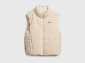 Утеплённый двусторонний жилет для девочек, Бежевый
