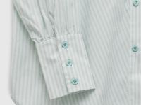 Рубашка с вортником-стойкой в полоску