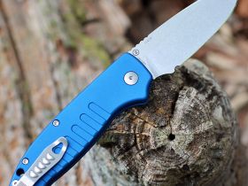 Автоматический нож Hogue Ballista I Auto, сталь 154CM, рукоять алюминий, синий