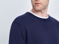 Джемпер из хлопка и шерсти с округлым вырезом