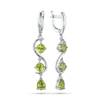 Серьги из серебра с хризолитами э0611сг01260373