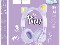 Наушники Hoco W39 Cat Ear Lilac