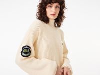 Женское трикотажное платье Lacoste с длинным рукавом и высоким воротом
