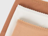 Классические трусы-брифы с кружевом, 3 шт., Белый