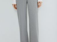 Прямые брюки из трикотажа, Серый