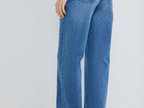 Прямые джинсы из плотного денима, Синий