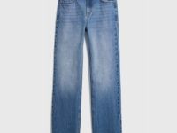 Прямые джинсы с высокой посадкой, Синий
