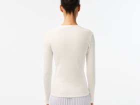 Женская футболка Lacoste приталенного кроя с длинными рукавами