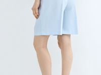 Шорты-бермуды со складками, Голубой