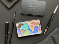 Палетка для красок "Карта мира" 6х10 см, цвет серебро, пластик белый