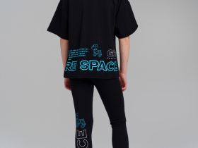 Комплект трикотажный для девочек: фуфайка (футболка), брюки (легинсы)