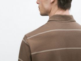 Поло в полоску, Серый