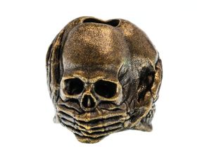 Бусина для темляка "Три черепа", латунь