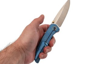 Складной нож Assassin knives Argo 2.0, сталь M398, рукоять титан, синий