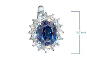 Серьги из белого золота с сапфирами э4758сг04210404