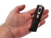 Автоматический нож Daggerr Кощей, сталь D2, рукоять алюминий черный, фронтальный выкидной нож