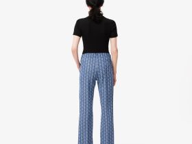 Женские расклешенные спортивные брюки Lacoste с монограммой