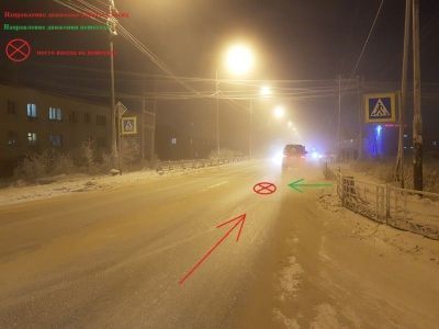 В Якутске на нерегулируемом пешеходном переходе сбили несовершеннолетнюю