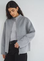 Куртка из пальтовой ткани с шерстью, Серый