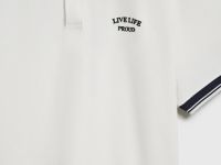 Поло из хлопка с принтом, Белый