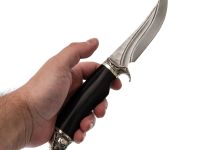 Нож Ворон, сталь дамаск, мельхиор