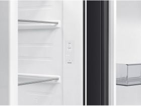 Холодильник Samsung Side-by-Side с автоматически открывающимися дверьми, 646 л Белое стекло