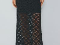 Ажурная юбка макси, Черный