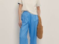 Брюки прямого кроя с добавлением льна