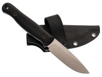 Туристический нож Маус, сталь AUS-10Co, рукоять черный G10, прямые спуски