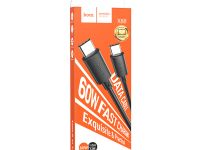 Кабель Hoco X88 60W Gratified (Type-C) на (Type-C) 100см силиконовый (черный)