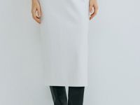 Прямая юбка миди из искусственной кожи, Белый