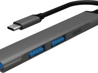 USB-хаб Pero MH03 USB-C + USB / USB-C Серый
