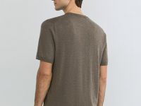 Вязаная футболка из пряжи, Коричневый