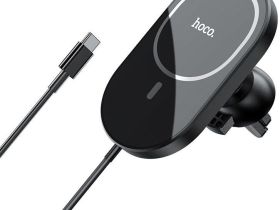 Автомобильный держатель Hoco (CA90) для смартфона Powerful magnetic wireless  charger in-car holder  (черный)