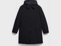 Утеплённая длинная куртка с подкладкой, Черный