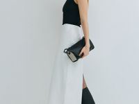 Прямая юбка миди из искусственной кожи, Белый