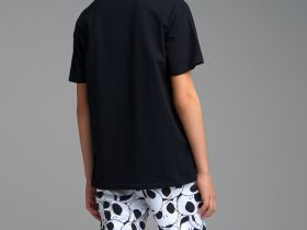 Комплект Family look для мальчика: футболка с флуоресцентным принтом, шорты