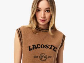 Женский свитер без рукавов Lacoste классического кроя