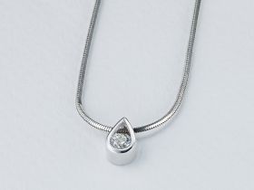 Классическая подвеска из белого золота с бриллиантом э4701пд06200853