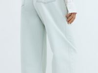 Джинсы Баррел с высокой посадкой, Голубой