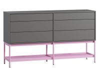 Комод Изи 158x91 Графитовый/Розовый