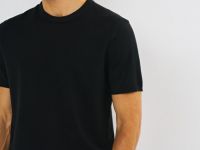 Вязаная футболка из пряжи, Черный