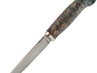 Охотничий нож Панцуй, сталь M398, рукоять кап березы, синий