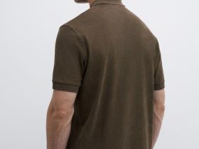 Поло с растительным принтом, Серый