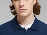 Поло из хлопка пике с длинным рукавом