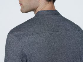 Рубашка с воротником мао, Серый