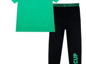 Комплект трикотажный для девочек: фуфайка (футболка), брюки (легинсы)