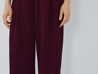 Широкие брюки с эластичным поясом, Фиолетовый