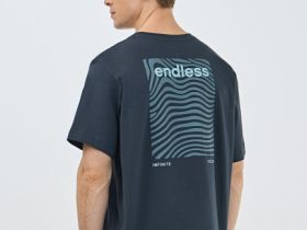 Футболка с морским принтом на спине, Голубой